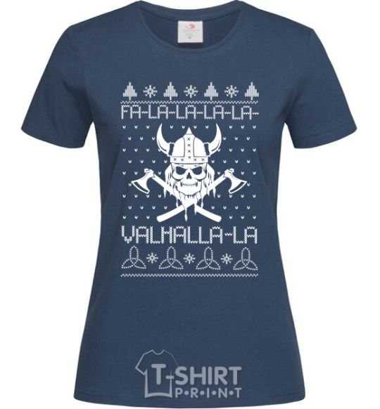 Women's T-shirt Valhalla la viking navy-blue фото