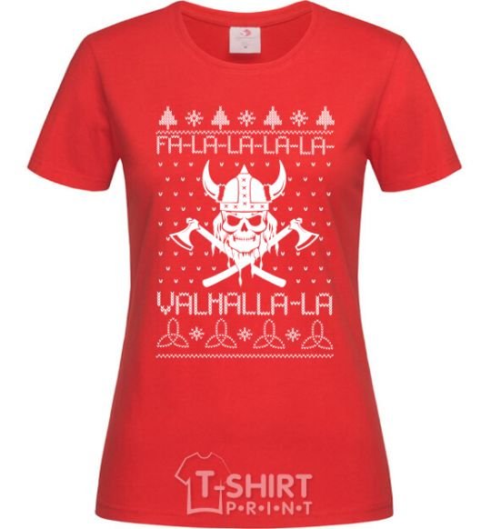 Women's T-shirt Valhalla la viking red фото