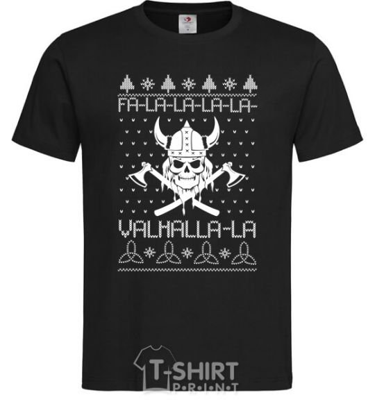 Мужская футболка Valhalla la viking Черный фото