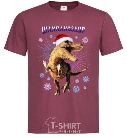 Men's T-Shirt Champanosaurus burgundy фото