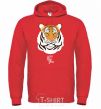 Men`s hoodie Тигр happy new year bright-red фото