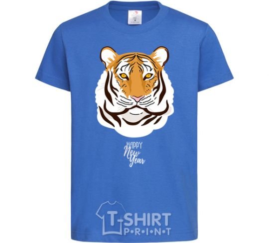 Детская футболка Тигр happy new year Ярко-синий фото