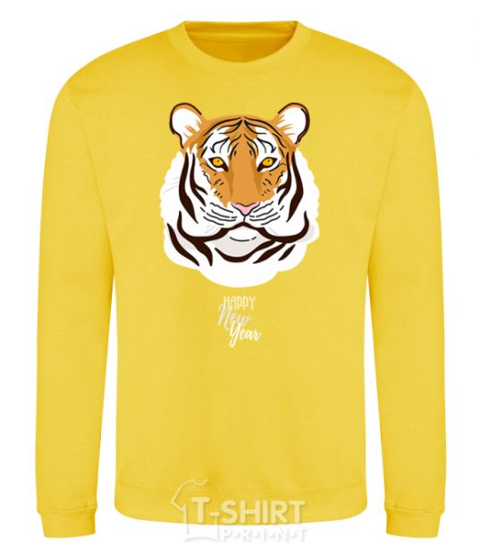 Sweatshirt Тигр happy new year yellow фото