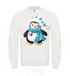 Sweatshirt A penguin in a scarf White фото