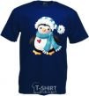 Men's T-Shirt A penguin in a scarf navy фото