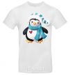 Men's T-Shirt A penguin in a scarf White фото