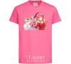 Детская футболка Аниме девушка санта Ярко-розовый фото