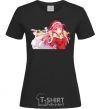 Women's T-shirt Anime girl santa black фото