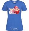 Women's T-shirt Anime girl santa royal-blue фото