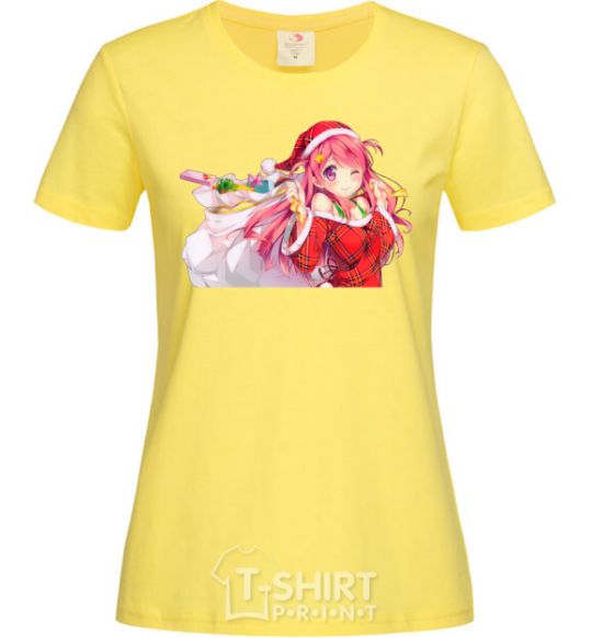 Women's T-shirt Anime girl santa cornsilk фото