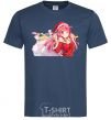 Men's T-Shirt Anime girl santa navy-blue фото