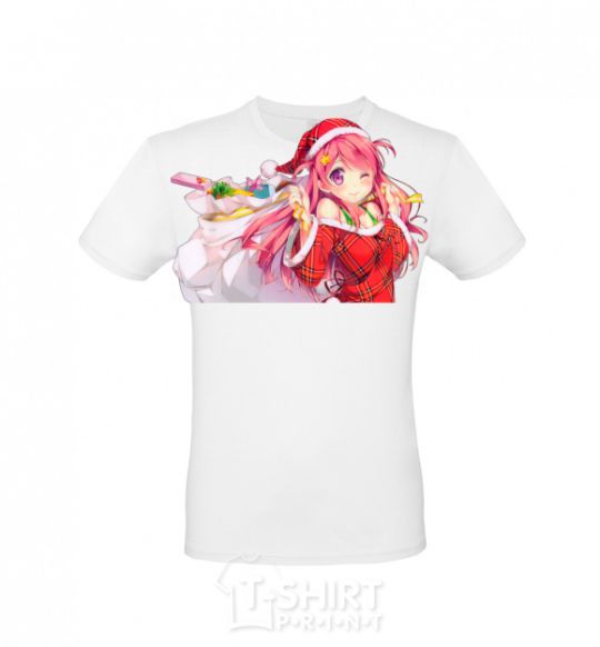 Men's T-Shirt Anime girl santa White фото