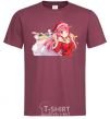 Men's T-Shirt Anime girl santa burgundy фото