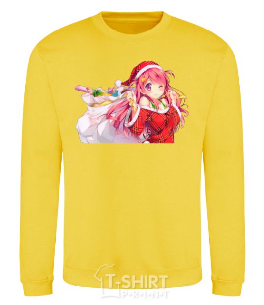 Sweatshirt Anime girl santa yellow фото