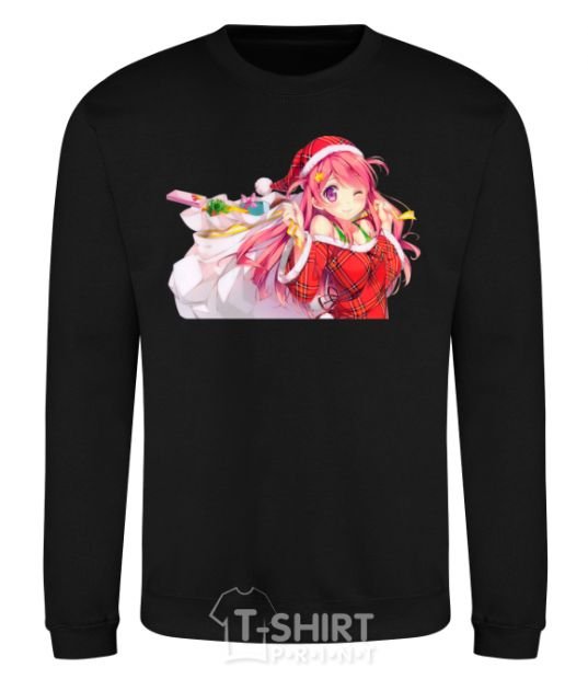 Sweatshirt Anime girl santa black фото