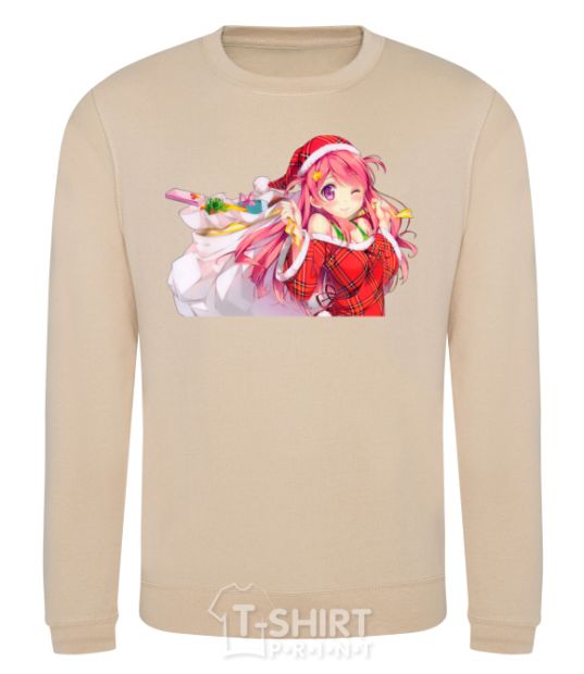 Sweatshirt Anime girl santa sand фото