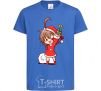 Детская футболка Аниме девочка санта Ярко-синий фото