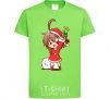 Детская футболка Аниме девочка санта Лаймовый фото