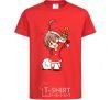 Детская футболка Аниме девочка санта Красный фото