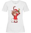 Women's T-shirt Anime santa girl White фото