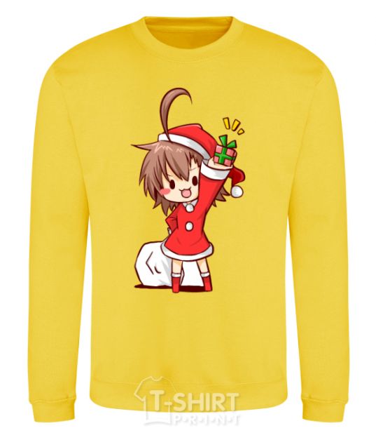 Sweatshirt Anime santa girl yellow фото