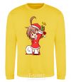 Sweatshirt Anime santa girl yellow фото