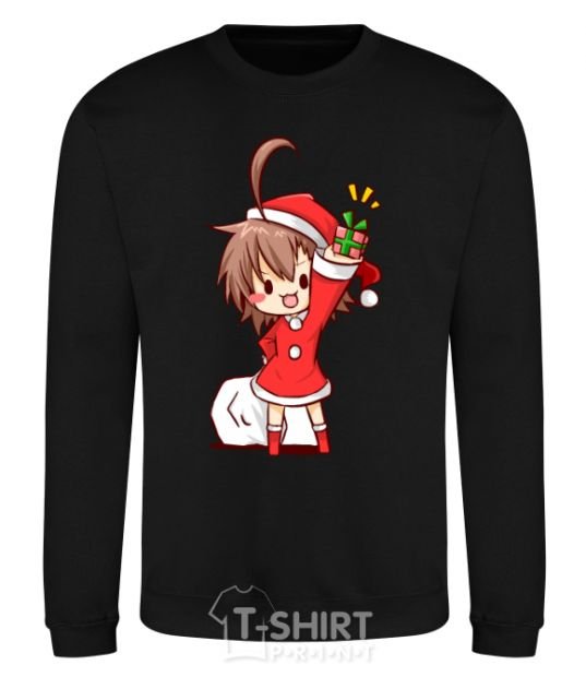 Sweatshirt Anime santa girl black фото