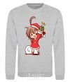 Sweatshirt Anime santa girl sport-grey фото