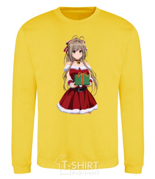 Sweatshirt Anime with a gift yellow фото
