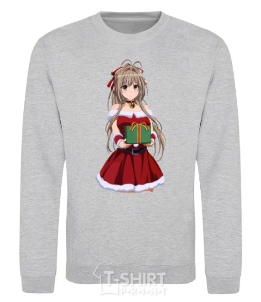 Sweatshirt Anime with a gift sport-grey фото