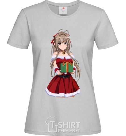 Women's T-shirt Anime with a gift grey фото