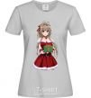 Women's T-shirt Anime with a gift grey фото