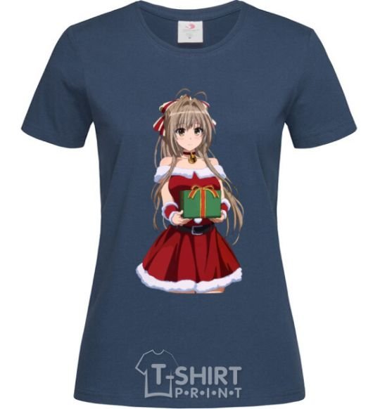 Women's T-shirt Anime with a gift navy-blue фото