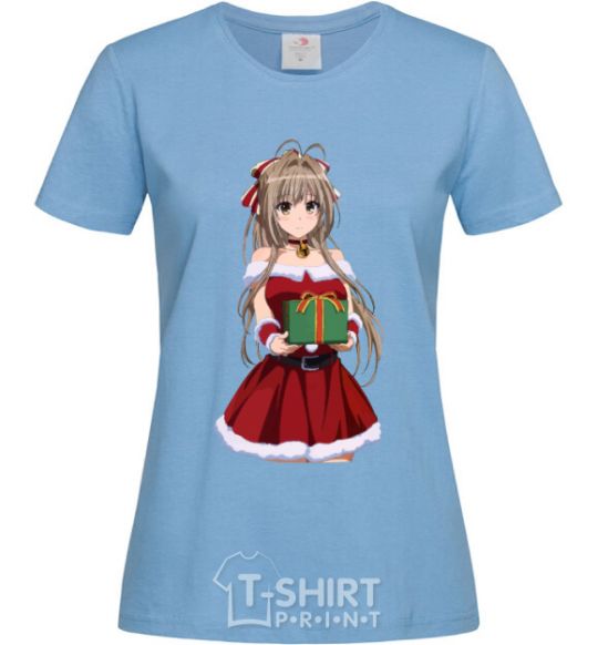 Women's T-shirt Anime with a gift sky-blue фото