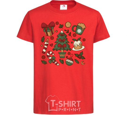 Kids T-shirt New Year's Eve set red фото