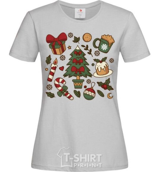 Women's T-shirt New Year's Eve set grey фото