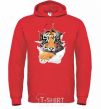 Men`s hoodie The tiger is watching bright-red фото