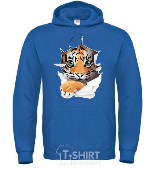 Men`s hoodie The tiger is watching royal фото