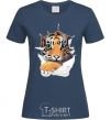 Women's T-shirt The tiger is watching navy-blue фото