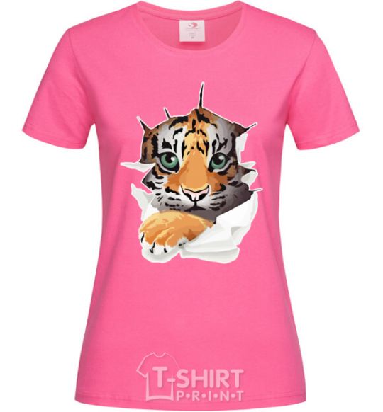 Women's T-shirt The tiger is watching heliconia фото