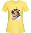 Women's T-shirt The tiger is watching cornsilk фото