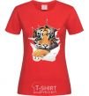 Women's T-shirt The tiger is watching red фото