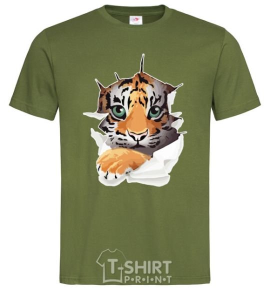 Men's T-Shirt The tiger is watching millennial-khaki фото