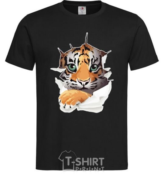 Men's T-Shirt The tiger is watching black фото