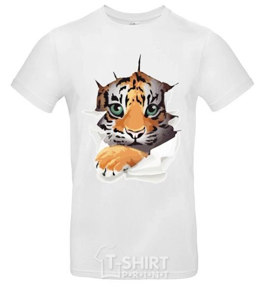 Men's T-Shirt The tiger is watching White фото