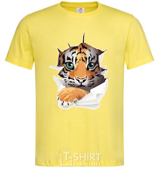 Men's T-Shirt The tiger is watching cornsilk фото