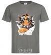 Men's T-Shirt The tiger is watching dark-grey фото