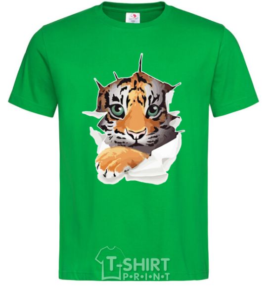 Men's T-Shirt The tiger is watching kelly-green фото