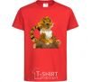 Kids T-shirt Tiger cub red фото