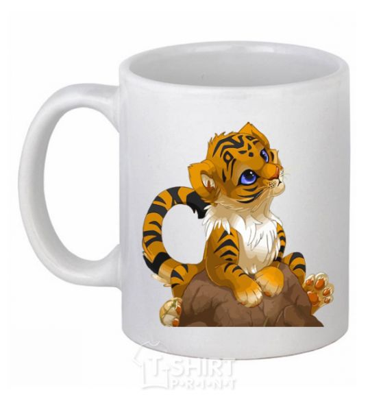 Ceramic mug Tiger cub White фото